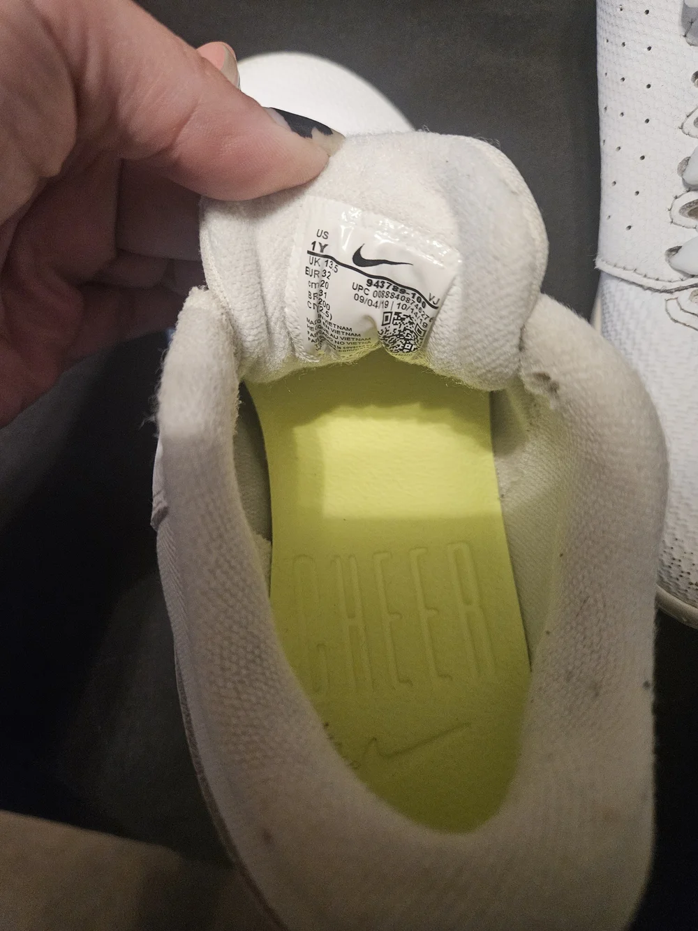 Nike Girl's White Lightweight Cheer Sneakers